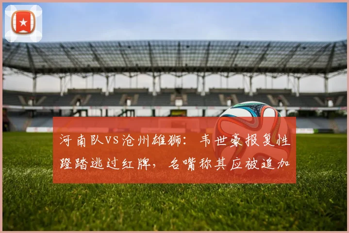 河南队vs沧州雄狮：韦世豪报复性蹬踏逃过红牌，名嘴称其应被追加停赛